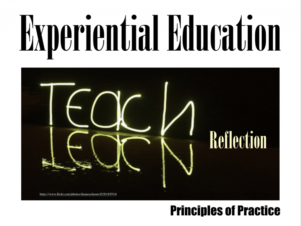 Experiential Education Principle of Practice Reflection - Digital Human Library Experiential Education Principle of Practice Reflection