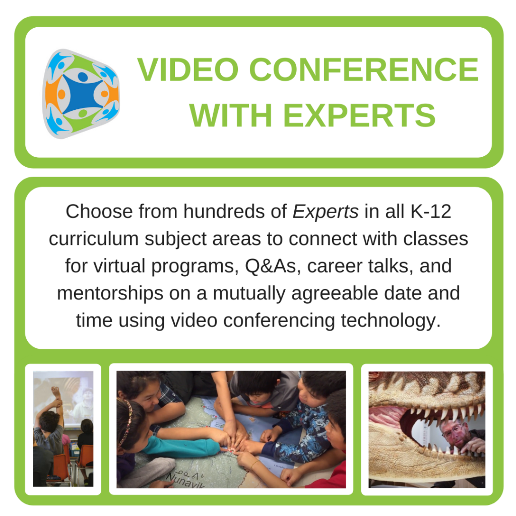 K-12 video conferencing for virtual programs, career talks, and mentorships